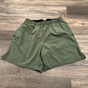 Men’s Rouge black op shorts 6” inseam linerless athletic shorts/olive green XL